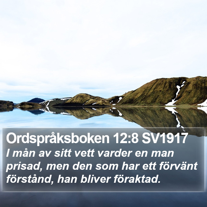 Ordspråksboken 12:8 SV1917 Bible Study