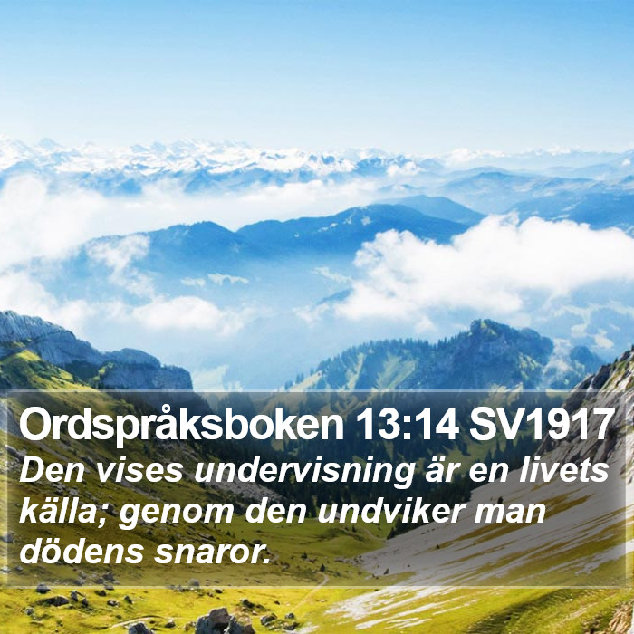Ordspråksboken 13:14 SV1917 Bible Study
