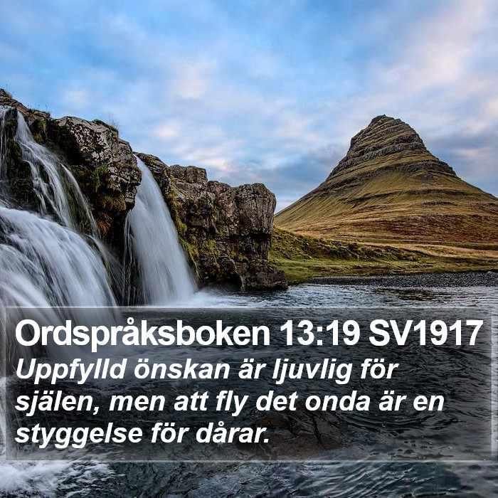 Ordspråksboken 13:19 SV1917 Bible Study