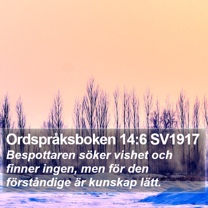 Ordspråksboken 14:6 SV1917 Bible Study