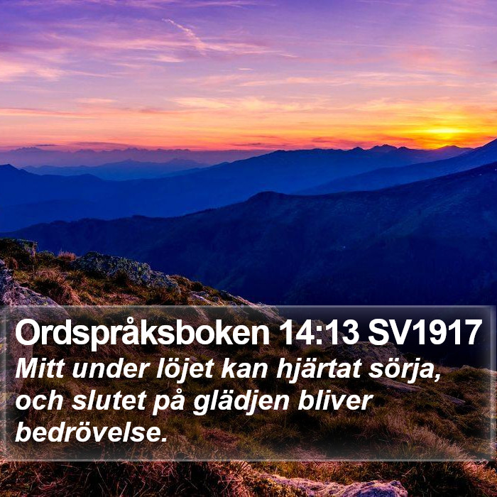 Ordspråksboken 14:13 SV1917 Bible Study