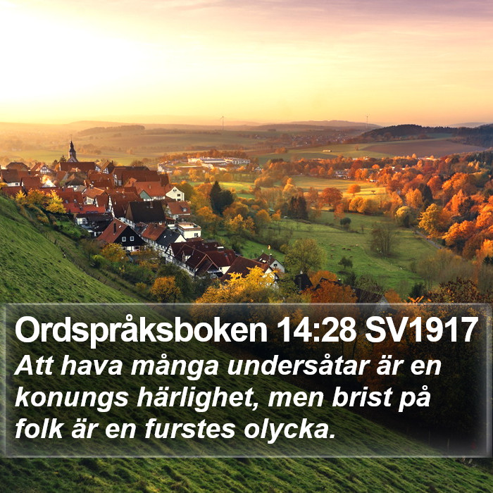 Ordspråksboken 14:28 SV1917 Bible Study