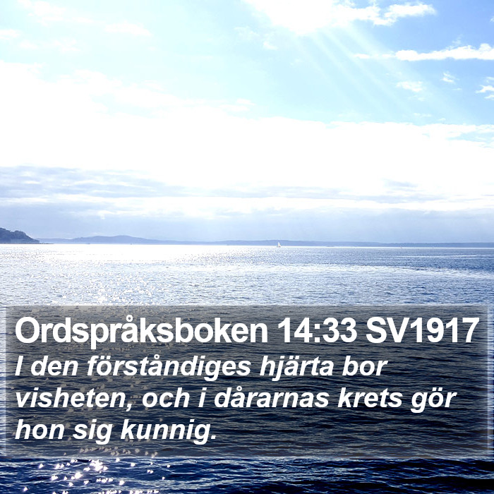 Ordspråksboken 14:33 SV1917 Bible Study