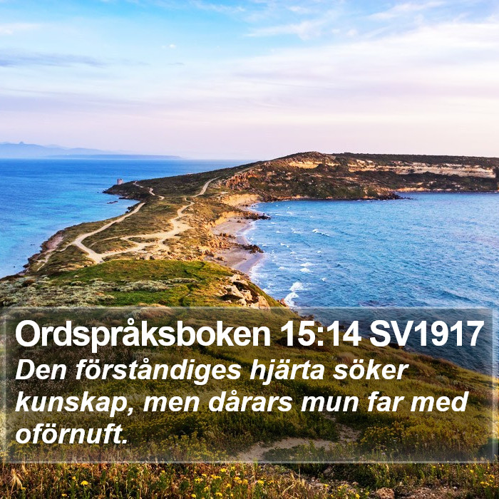 Ordspråksboken 15:14 SV1917 Bible Study