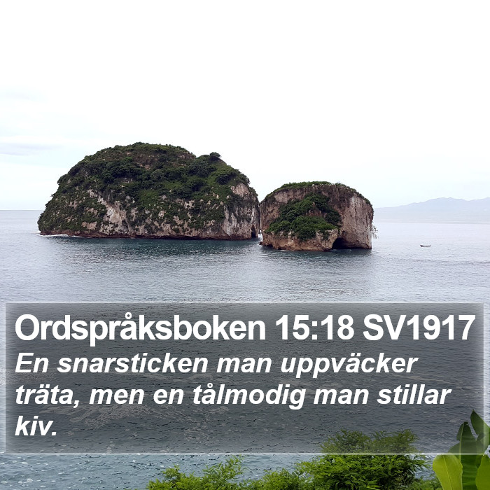 Ordspråksboken 15:18 SV1917 Bible Study