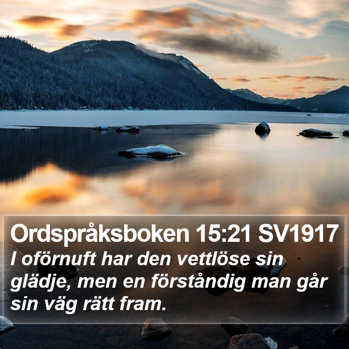 Ordspråksboken 15:21 SV1917 Bible Study