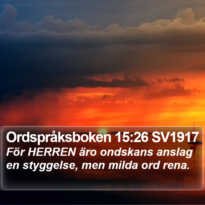 Ordspråksboken 15:26 SV1917 Bible Study