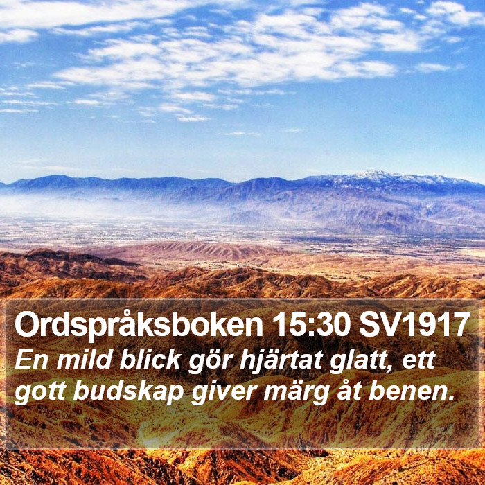 Ordspråksboken 15:30 SV1917 Bible Study