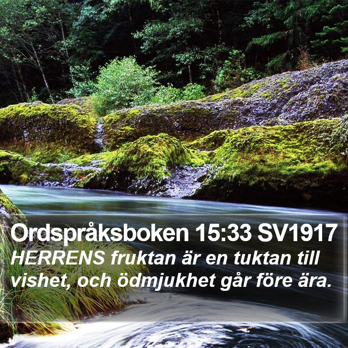 Ordspråksboken 15:33 SV1917 Bible Study