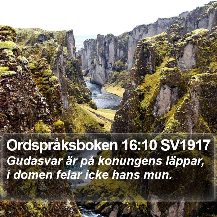 Ordspråksboken 16:10 SV1917 Bible Study