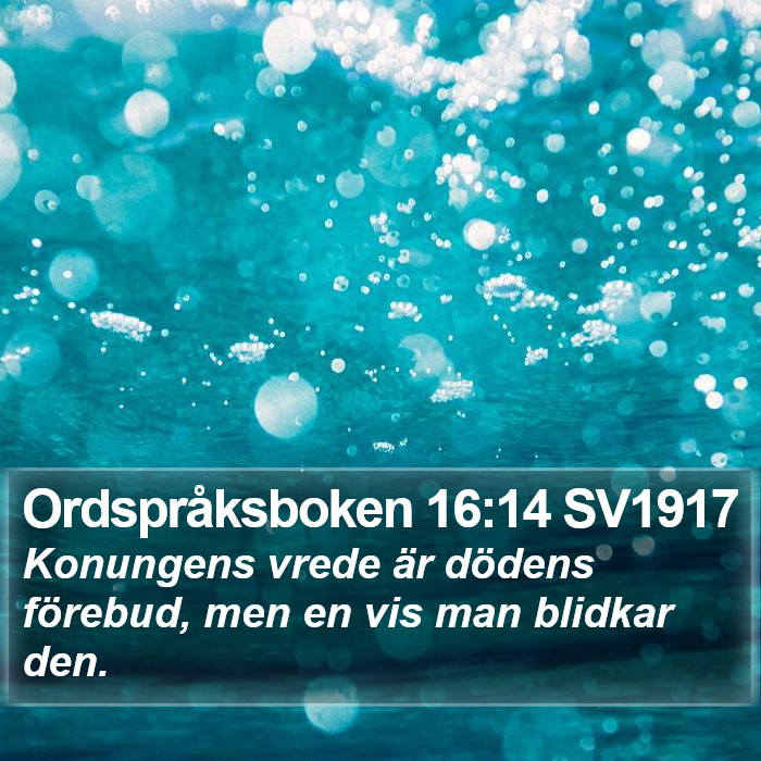 Ordspråksboken 16:14 SV1917 Bible Study