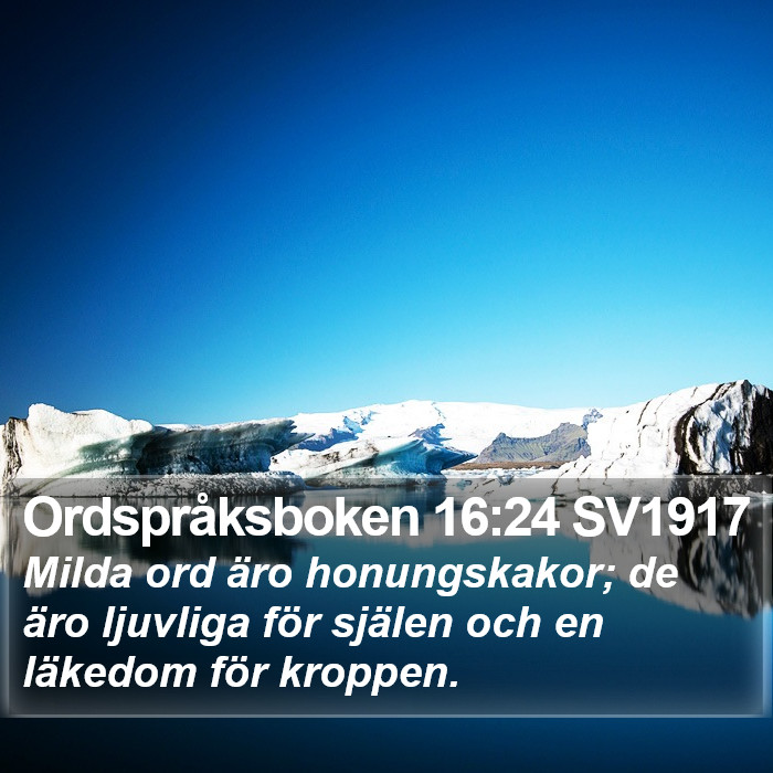 Ordspråksboken 16:24 SV1917 Bible Study