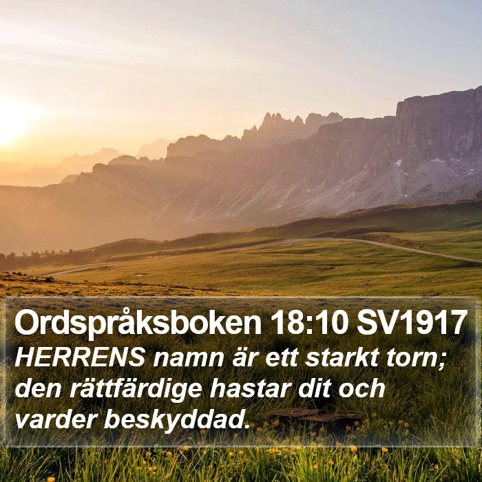 Ordspråksboken 18:10 SV1917 Bible Study