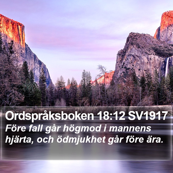 Ordspråksboken 18:12 SV1917 Bible Study