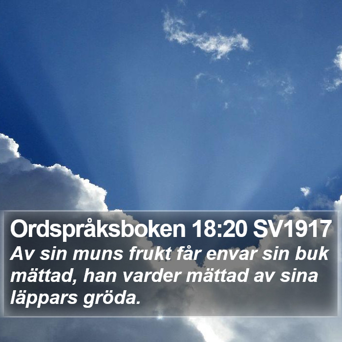 Ordspråksboken 18:20 SV1917 Bible Study