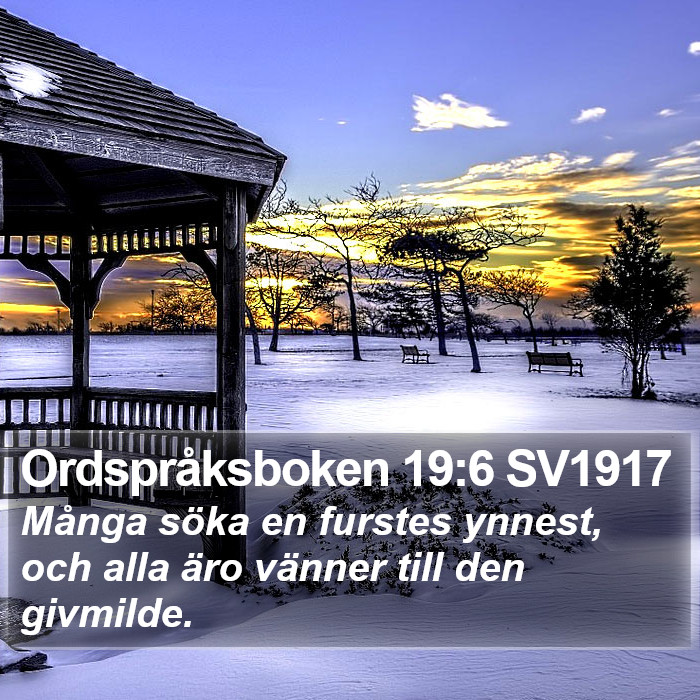 Ordspråksboken 19:6 SV1917 Bible Study