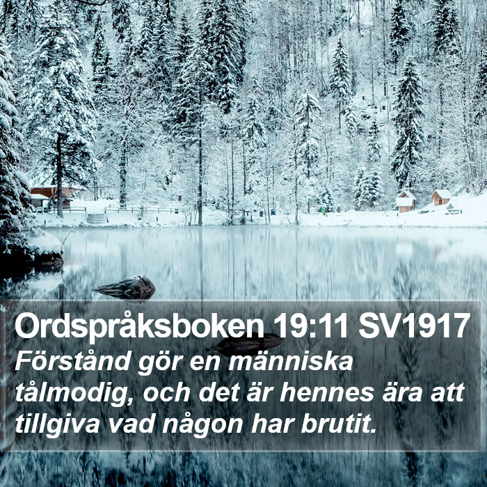Ordspråksboken 19:11 SV1917 Bible Study