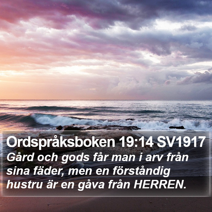 Ordspråksboken 19:14 SV1917 Bible Study
