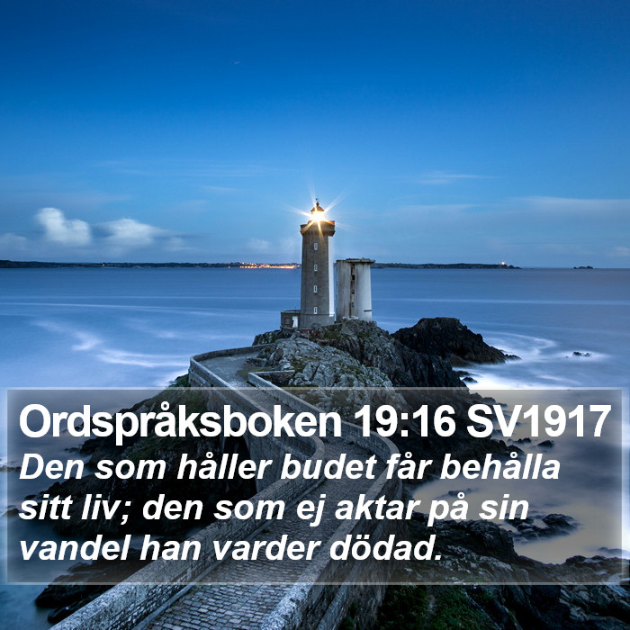 Ordspråksboken 19:16 SV1917 Bible Study