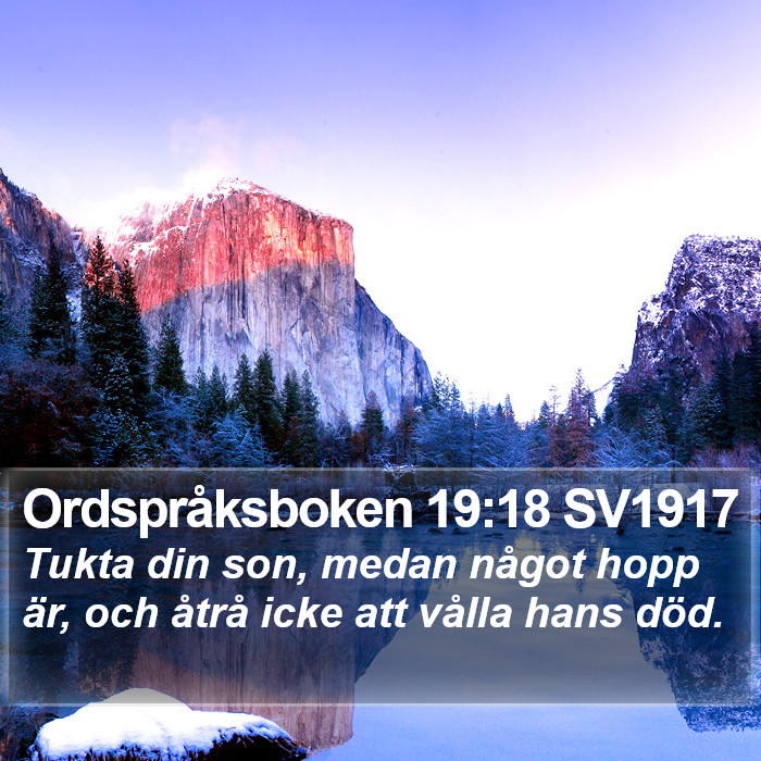 Ordspråksboken 19:18 SV1917 Bible Study