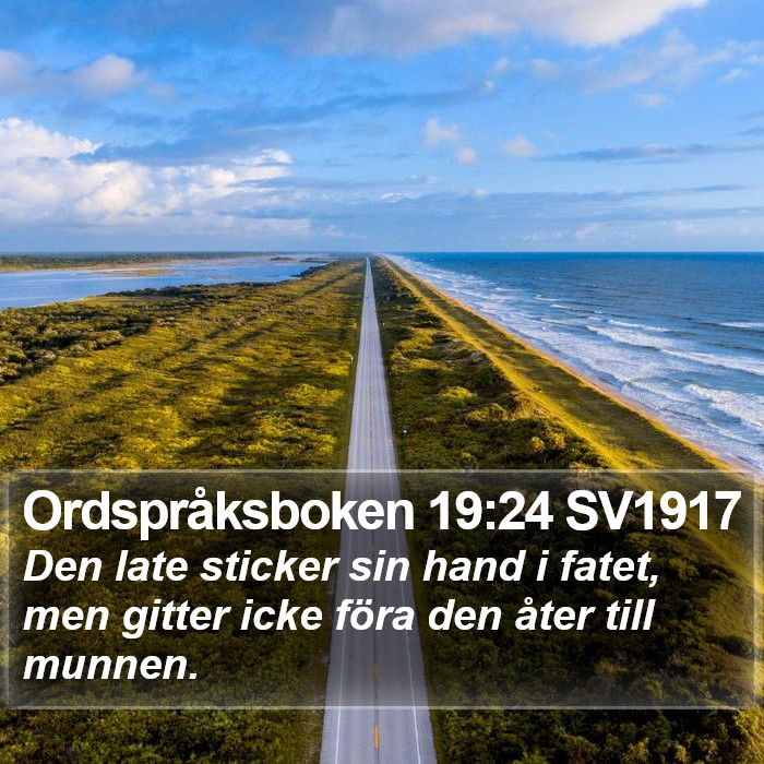Ordspråksboken 19:24 SV1917 Bible Study