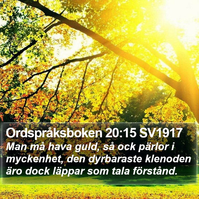 Ordspråksboken 20:15 SV1917 Bible Study