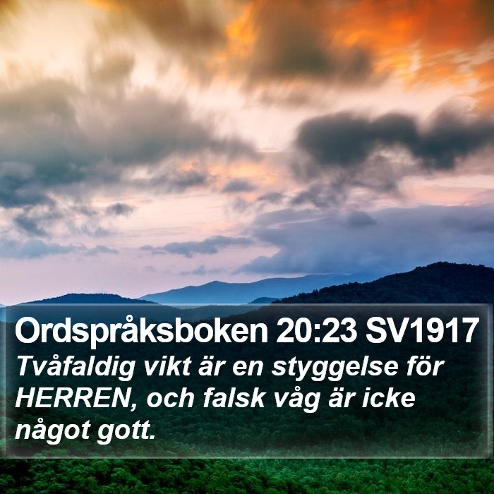Ordspråksboken 20:23 SV1917 Bible Study
