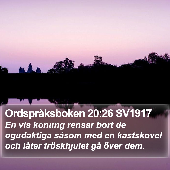 Ordspråksboken 20:26 SV1917 Bible Study