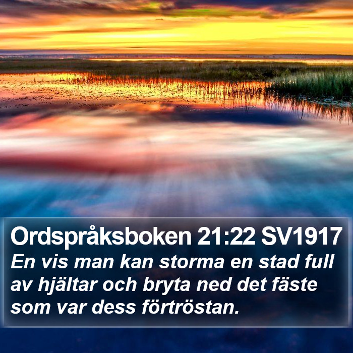 Ordspråksboken 21:22 SV1917 Bible Study