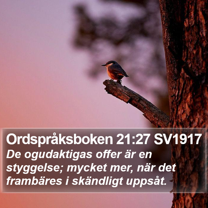 Ordspråksboken 21:27 SV1917 Bible Study