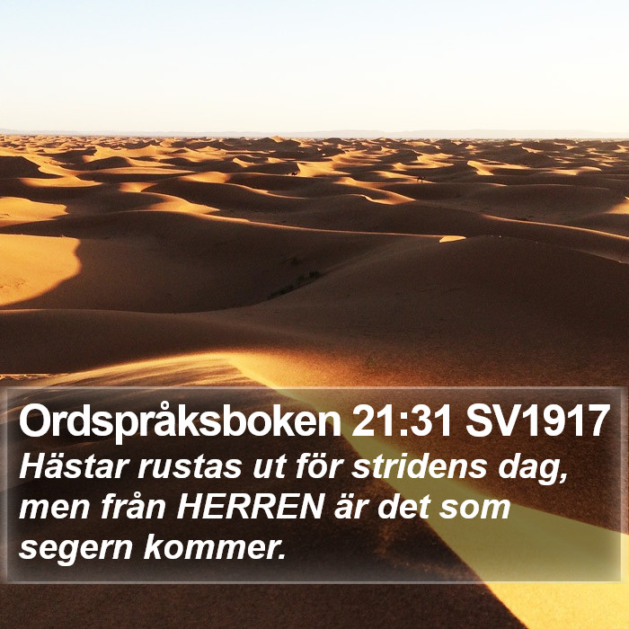 Ordspråksboken 21:31 SV1917 Bible Study