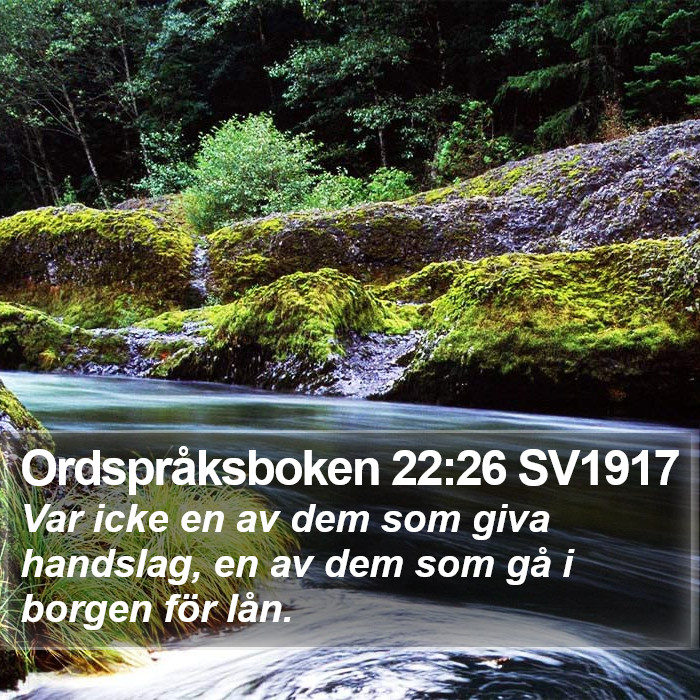 Ordspråksboken 22:26 SV1917 Bible Study