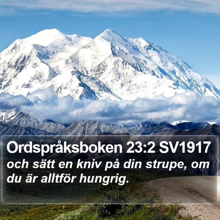 Ordspråksboken 23:2 SV1917 Bible Study