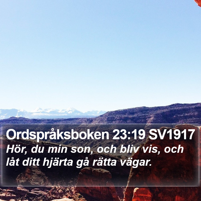 Ordspråksboken 23:19 SV1917 Bible Study