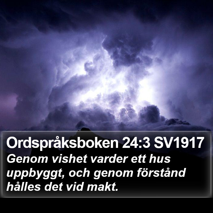 Ordspråksboken 24:3 SV1917 Bible Study