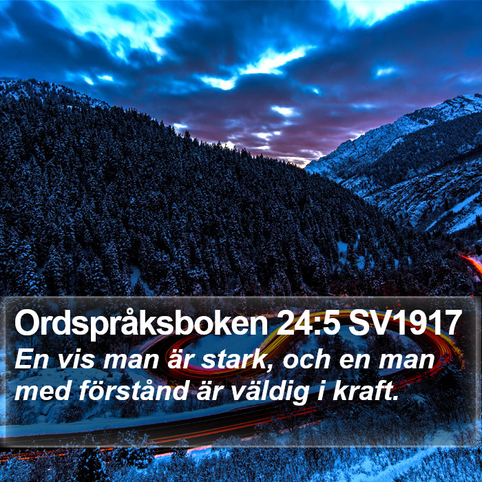 Ordspråksboken 24:5 SV1917 Bible Study