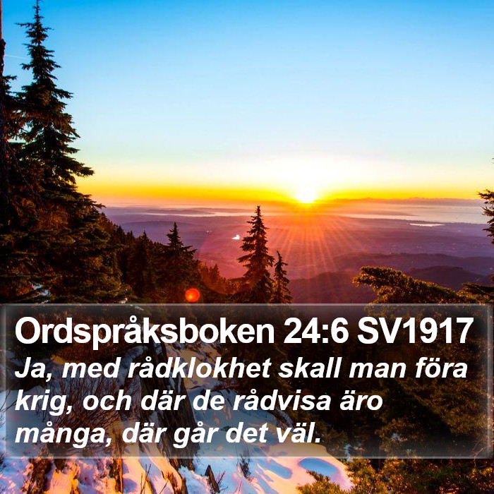 Ordspråksboken 24:6 SV1917 Bible Study