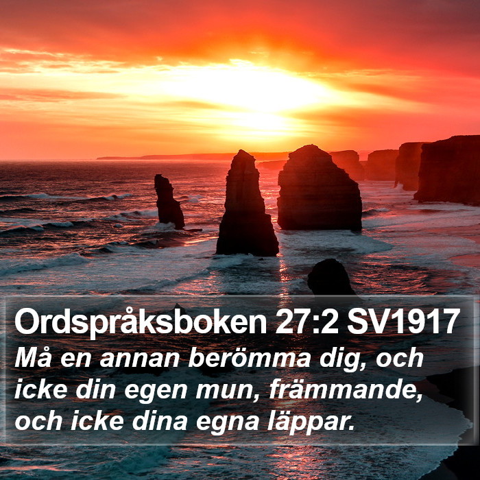 Ordspråksboken 27:2 SV1917 Bible Study