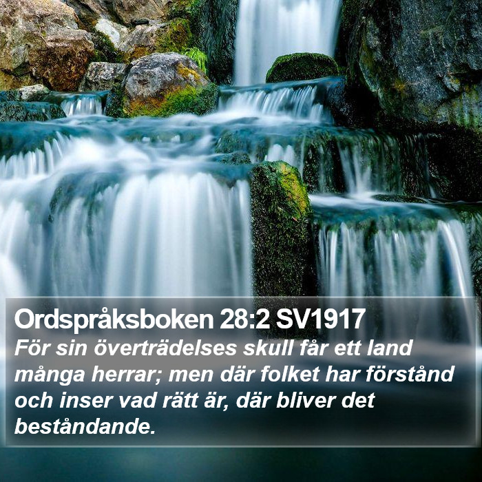Ordspråksboken 28:2 SV1917 Bible Study