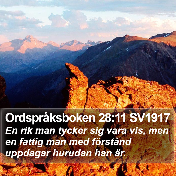 Ordspråksboken 28:11 SV1917 Bible Study