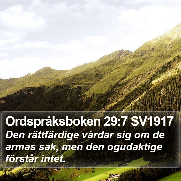 Ordspråksboken 29:7 SV1917 Bible Study