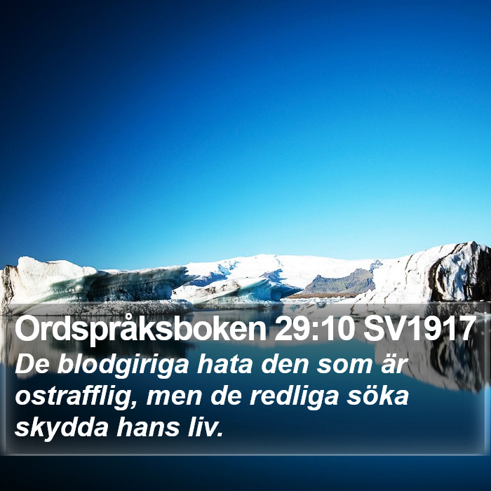 Ordspråksboken 29:10 SV1917 Bible Study