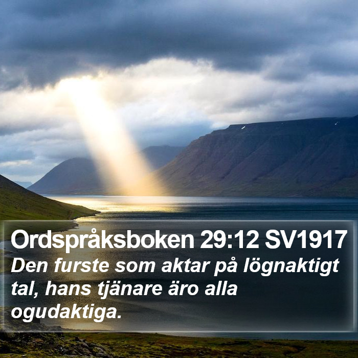 Ordspråksboken 29:12 SV1917 Bible Study