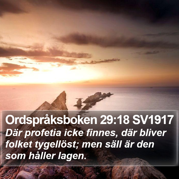 Ordspråksboken 29:18 SV1917 Bible Study