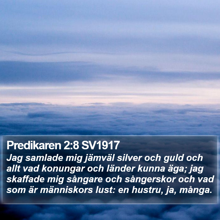 Predikaren 2:8 SV1917 Bible Study