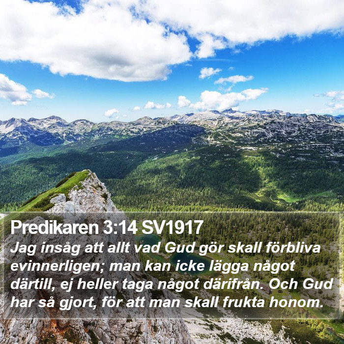 Predikaren 3:14 SV1917 Bible Study