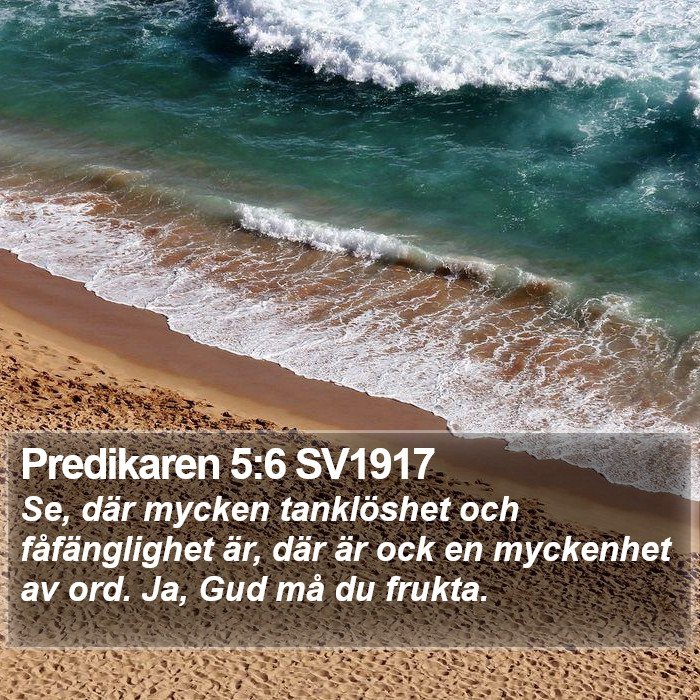 Predikaren 5:6 SV1917 Bible Study