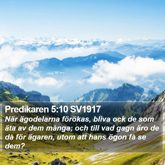 Predikaren 5:10 SV1917 Bible Study