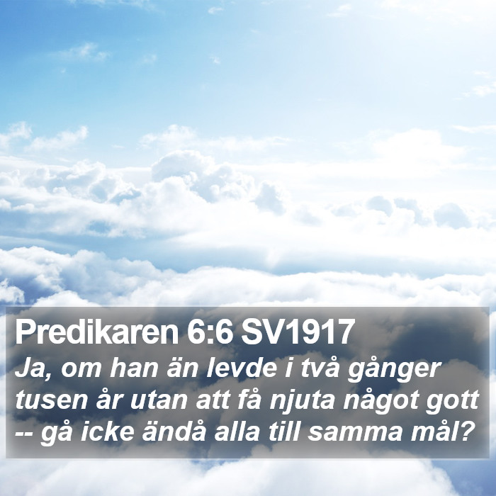 Predikaren 6:6 SV1917 Bible Study