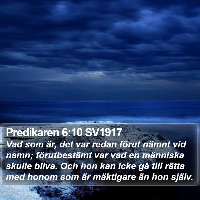 Predikaren 6:10 SV1917 Bible Study